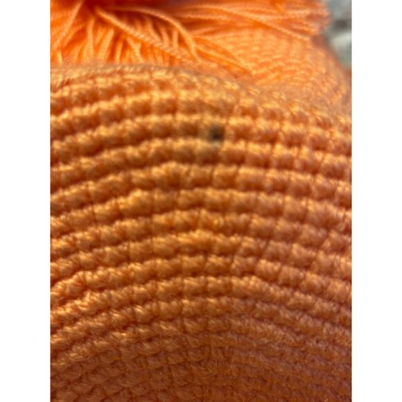 Sensi Studio Orange Shoulder Tote Bag Pom Pom Tassel Woven Picnic Vacation - Picture 6 of 7